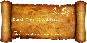 Kopányi Szabina névjegykártya