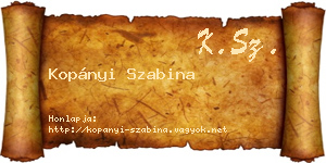 Kopányi Szabina névjegykártya