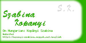 szabina kopanyi business card