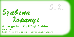 szabina kopanyi business card